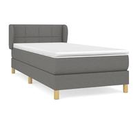 Eleganz Lit à sommier tapissier avec matelas 100 x 200 cm - Tissu gris foncé - Système de lit moderne pour chambre à coucher avec confort de couchage élevé et housse durable