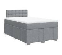 Eleganz Lit à sommier tapissier avec matelas, 120 x 190 cm, gris clair, lit en tissu moderne pour chambre à coucher, durable et confortable, idéal pour les petits espaces