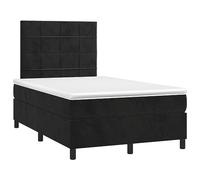 Eleganz Lit à sommier tapissier avec matelas 120 x 190 cm - Housse en tissu velours pour chambre à coucher, confortable et durable, idéal pour les petits espaces, design moderne en noir