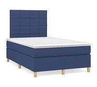 Eleganz Lit à sommier tapissier avec matelas, 120 x 200 cm, en tissu bleu, système de sommeil confortable pour un sommeil réparateur, idéal pour la chambre à coucher et la chambre d'hôtes