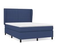 Eleganz Lit à sommier tapissier, avec matelas, 140 x 190 cm, en tissu bleu, confortable et moderne, pour chambre à coucher, durable et respirant, pour un sommeil réparateur