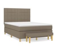 Eleganz Lit à sommier tapissier avec matelas, 140 x 190 cm, en tissu taupe, système de lit confortable pour un sommeil réparateur, idéal pour la chambre à coucher et la chambre d'amis, durable et