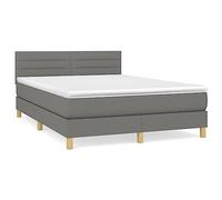 Eleganz Lit à sommier tapissier avec matelas 140 x 190 cm - Gris foncé - Lit de chambre moderne avec une grande stabilité et confort pour un sommeil réparateur