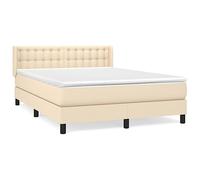 Eleganz Lit à sommier tapissier avec matelas 140 x 190 cm - Housse en tissu - Support ergonomique pour un sommeil réparateur, parfait pour les chambres à coucher dans les appartements modernes