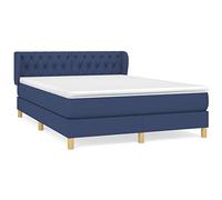 Eleganz Lit à sommier tapissier avec matelas, 140 x 200 cm, en tissu bleu, système de sommeil moderne pour un sommeil réparateur, idéal pour la chambre à coucher et la chambre d'hôtes
