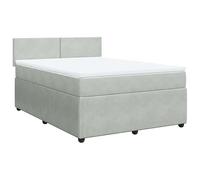 Eleganz Lit à sommier tapissier avec matelas 140 x 200 cm - Gris clair - Lit de chambre moderne avec grand confort pour un sommeil réparateur