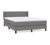 Eleganz Lit à sommier tapissier avec matelas, 140 x 200 cm, gris foncé, lit en tissu moderne pour chambre à coucher, durable et confortable, idéal pour un sommeil réparateur