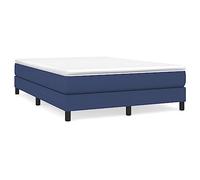 Eleganz Lit à sommier tapissier avec matelas 140 x 200 cm - Lit à sommier tapissier en tissu bleu pour chambre à coucher - Lit à sommier tapissier confortable avec matelas pour un sommeil réparateur
