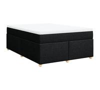 Eleganz Lit à sommier tapissier avec matelas, 140 x 200 cm, moderne, en tissu, pour chambre à coucher, noir, confortable et durable, avec soutien optimal