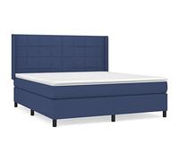 Eleganz Lit à sommier tapissier avec matelas, 160 x 200 cm, en tissu bleu, confortable, avec matelas de qualité supérieure pour un sommeil réparateur, idéal pour la chambre à coucher