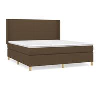 Eleganz Lit à sommier tapissier avec matelas, 160 x 200 cm, marron foncé, housse en tissu pour chambre à coucher, chambre d'amis, confortable et durable, idéal pour les espaces de vie modernes
