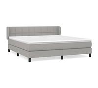 Eleganz Lit à sommier tapissier avec matelas 160 x 200 cm - Tissu gris clair - Lit de chambre moderne avec matelas de qualité supérieure pour un sommeil réparateur - Idéal pour la chambre à coucher