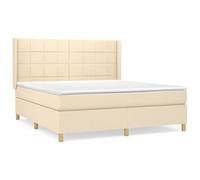 Eleganz Lit à sommier tapissier avec matelas, 180 x 200 cm, en tissu crème, système de sommeil de qualité supérieure pour un sommeil réparateur, idéal pour les chambres à coucher dans des appartements