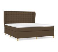 Eleganz Lit à sommier tapissier avec matelas, 180 x 200 cm, en tissu marron foncé, système de sommeil confortable pour un sommeil réparateur, idéal pour la chambre à coucher au design moderne