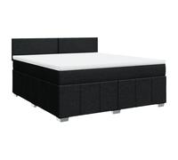 Eleganz Lit à sommier tapissier avec matelas, 180 x 200 cm, en tissu noir, lit double de luxe pour chambre à coucher, durable et confortable, peu encombrant pour les petits espaces