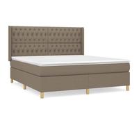 Eleganz Lit à sommier tapissier avec matelas 180 x 200 cm - En tissu taupe - Lit confortable pour chambre à coucher, durable et espace de rangement sous le lit - Parfait pour les couples et les
