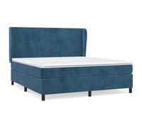 Eleganz Lit à sommier tapissier avec matelas 180 x 200 cm en velours bleu foncé - Système de sommeil de luxe pour des nuits reposantes, parfait pour la chambre à coucher