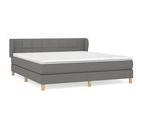Eleganz Lit à sommier tapissier avec matelas, 180 x 200 cm, gris foncé, pour chambre à coucher, durable et confortable, solution moderne pour un sommeil réparateur