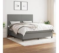 Eleganz Lit à sommier tapissier avec matelas, 180 x 200 cm, gris foncé, système de sommeil moderne pour un sommeil réparateur, parfait pour la chambre à coucher et la chambre d'hôtes