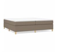 Eleganz Lit à sommier tapissier avec matelas, 200 x 200 cm, en tissu taupe, lit double confortable, durable et élégant pour un sommeil réparateur