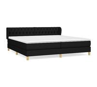 Eleganz Lit à sommier tapissier avec matelas, 200 x 200 cm, noir, lit en tissu de luxe pour chambre à coucher, durable et confortable, solution parfaite pour un sommeil réparateur