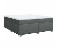 Eleganz Lit à sommier tapissier avec matelas 200 x 200 cm - Tissu gris foncé - Lit double de luxe pour chambre à coucher, confort et stabilité pour un sommeil réparateur