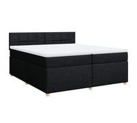 Eleganz Lit à sommier tapissier avec matelas - 200 x 200 cm - Tissu noir - Système de sommeil de luxe pour salon et chambre à coucher - Grand confort de couchage et durabilité pour un sommeil