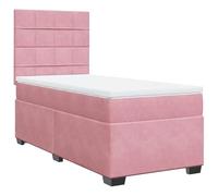 Eleganz Lit à sommier tapissier avec matelas 80 x 200 cm en velours rose - Système de sommeil de luxe pour chambre à coucher, confortable et soutien pour un sommeil réparateur