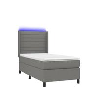 Eleganz Lit à sommier tapissier avec matelas 80 x 200 cm - Gris foncé - Lit moderne pour chambre à coucher, peu encombrant et confortable avec espace de rangement