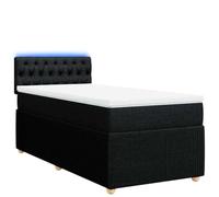 Eleganz Lit à sommier tapissier avec matelas 80 x 200 cm - Lit en tissu moderne pour chambre à coucher - Lit à sommier tapissier noir avec matelas de qualité supérieure - Peu encombrant et confortable