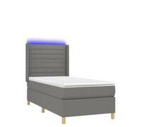Eleganz Lit à sommier tapissier avec matelas 80 x 200 cm - Tissu gris foncé - Système de sommeil moderne pour un sommeil réparateur, idéal pour la chambre à coucher