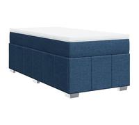 Eleganz Lit à sommier tapissier avec matelas, 90 x 200 cm, bleu, lit en tissu confortable pour chambre à coucher, durable et peu encombrant, solution idéale pour un sommeil réparateur