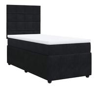 Eleganz Lit à sommier tapissier avec matelas 90 x 200 cm - Lit en velours moderne pour chambre à coucher, peu encombrant et confortable - Idéal pour les petits espaces et les célibataires