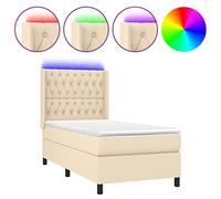Eleganz Lit à sommier tapissier avec matelas et 100 x 200 cm - Lit en tissu moderne pour chambre à coucher, confortable et durable avec éclairage intégré, idéal pour les petits espaces