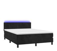 Eleganz Lit à sommier tapissier avec matelas et 140 x 190 cm - Lit moderne en velours pour chambre à coucher, système de sommeil confortable avec éclairage, design de luxe pour un sommeil réparateur