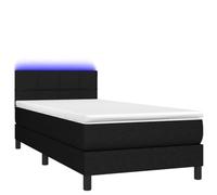 Eleganz Lit à sommier tapissier avec matelas et 90 x 200 cm - Lit en tissu moderne pour chambre à coucher, confort et espace de rangement - Noir - Design luxueux pour un sommeil réparateur