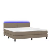 Eleganz Lit à sommier tapissier avec matelas et éclairage, 180 x 200 cm, lit en tissu moderne pour chambre à coucher, confortable et durable, avec espace de rangement, idéal pour les petits espaces