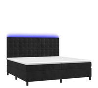 Eleganz Lit à sommier tapissier avec matelas et housse en velours pour chambre à coucher, design moderne avec éclairage, confort de qualité supérieure pour un sommeil réparateur