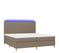 Eleganz Lit à sommier tapissier avec matelas et lumière - 200 x 200 cm - Lit en tissu de luxe pour chambre à coucher avec design moderne, grand confort et éclairage d'ambiance
