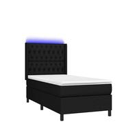 Eleganz Lit à sommier tapissier avec matelas et tissu - 100 x 200 cm - Lit de chambre moderne avec éclairage - Confort et espace de rangement pour les petits espaces