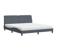 Eleganz Lit avec matelas, 180 x 200 cm, gris foncé, pour chambre à coucher, durable et confortable, design moderne pour un sommeil réparateur