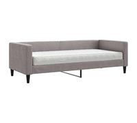 Eleganz Lit de jour avec matelas - 80 x 200 cm - Tissu taupe - Lit de jour confortable et peu encombrant pour les invités ou les chambres d'enfants - Idéal pour les petits espaces