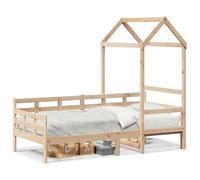 Eleganz Lit de jour avec toit 90 x 200 cm en pin massif - Lit d'enfant avec cadre en bois solide pour un sommeil sûr | Parfait pour les chambres d'enfants, les salles de jeux ou les petites pièces