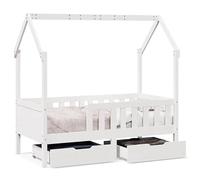 Eleganz Lit d'enfant 70 x 140 cm, avec tiroirs, en pin massif, durable et peu encombrant, meuble de couchage robuste pour chambre d'enfant, idéal pour les tout-petits et les adolescents