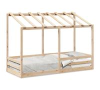 Eleganz Lit d'enfant avec toit, 75 x 190 cm, en pin massif, durable, avec toit, pour chambre d'enfant, design naturel et stable pour un sommeil en toute sécurité
