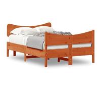 Eleganz Lit en bois de pin massif - 120 x 200 cm - Marron ciré naturel - Durable et stable - Pour chambre à coucher - Design durable pour un sommeil réparateur