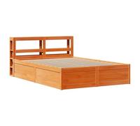 Eleganz Lit en bois de pin massif 160 x 200 cm avec tête de lit - Marron ciré naturel - Durable et élégant pour chambre à coucher - Design respectueux de l'environnement - Ergonomie parfaite pour un