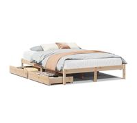 Eleganz Lit en bois de pin massif - 160 x 200 cm - Simple et durable - Sans matelas - Pour chambre à coucher - Pin naturel - Solution stable et respectueuse de l'environnement pour un sommeil