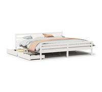 Eleganz Lit en bois de pin massif - 180 x 200 cm - Blanc - Cadre de lit durable et stable sans matelas - Idéal pour les chambres à coucher au design moderne