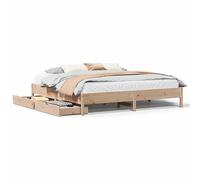 Eleganz Lit en bois de pin massif, 200 x 200 cm, lit double, en pin massif, pour chambre à coucher, durable et stable, design naturel pour un sommeil réparateur